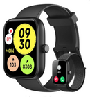 Smartwatch Relógio Inteligente, Tela HD de 1,83" Relógio Fitness com Alexa, 120 Esportes, Frequência Cardíaca e Monitoramento do Sono, IP68 à rova d'água, Compatível com Android iOS, 2 Pulseiras Preto