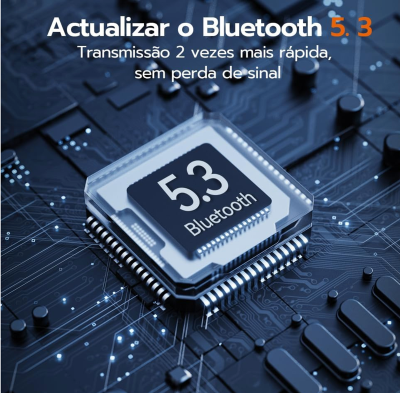 Fone De Ouvido Sem Fio Bluetooth 5.3 Compatível iPhone Android Com Microfone e Redução de Ruído Wireless Academia Corrida Musicas Graves Potentes Controle Touch,À Prova D'água HiFi Branco