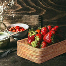 Cesto de Palha Rattan Feito a Mão