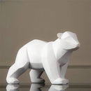 Escultura Decorativa de Urso Polar Geométrico em Resina