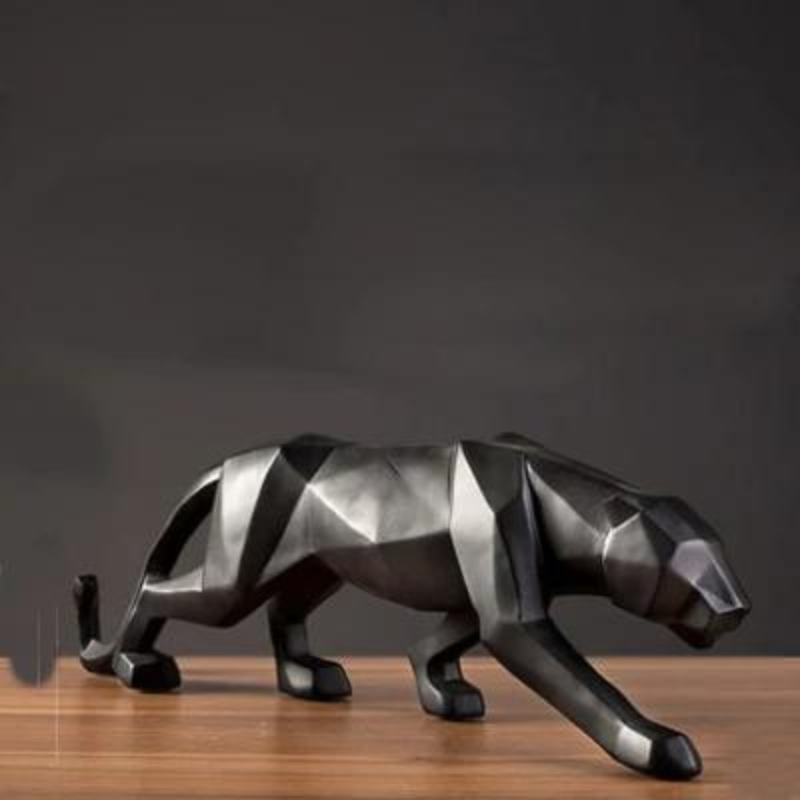 Decoração de Mesa de Resina Escultura Leopardo