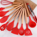 Kit de Utensílios de Cozinha de Silicone com 12 Peças