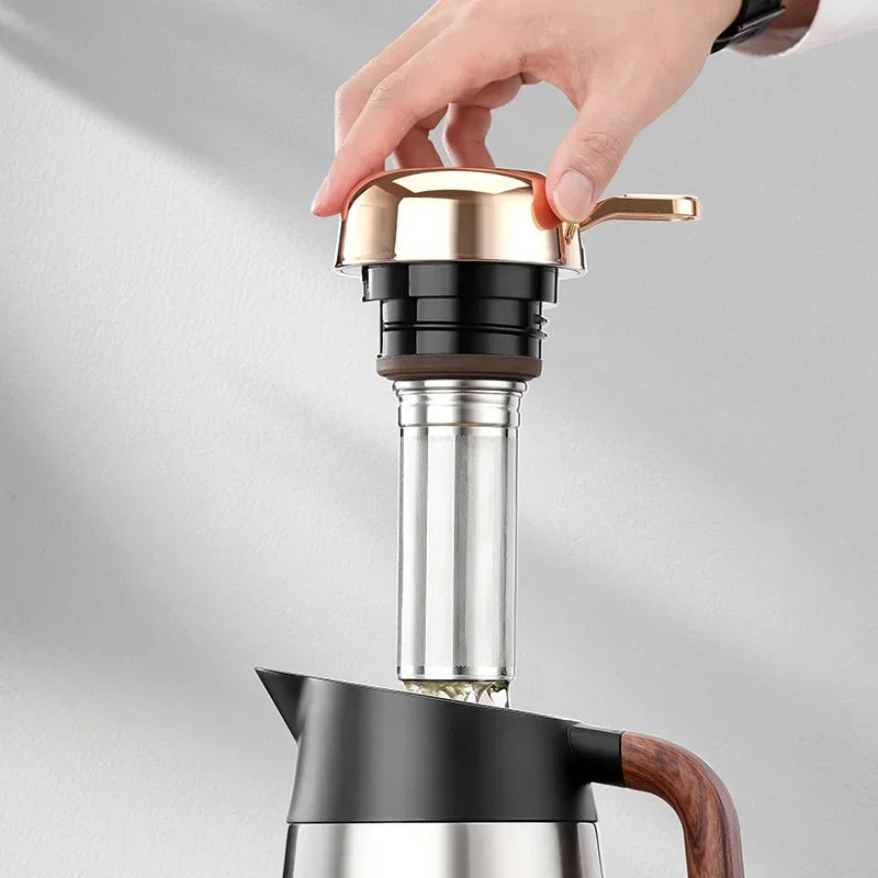 Garrafa Térmica Café Chá Inox 1.6L com Isolamento a Vácuo