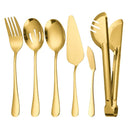 Kit Utensílios de Cozinha 6 Peças em Aço Inox Dourado e Prata