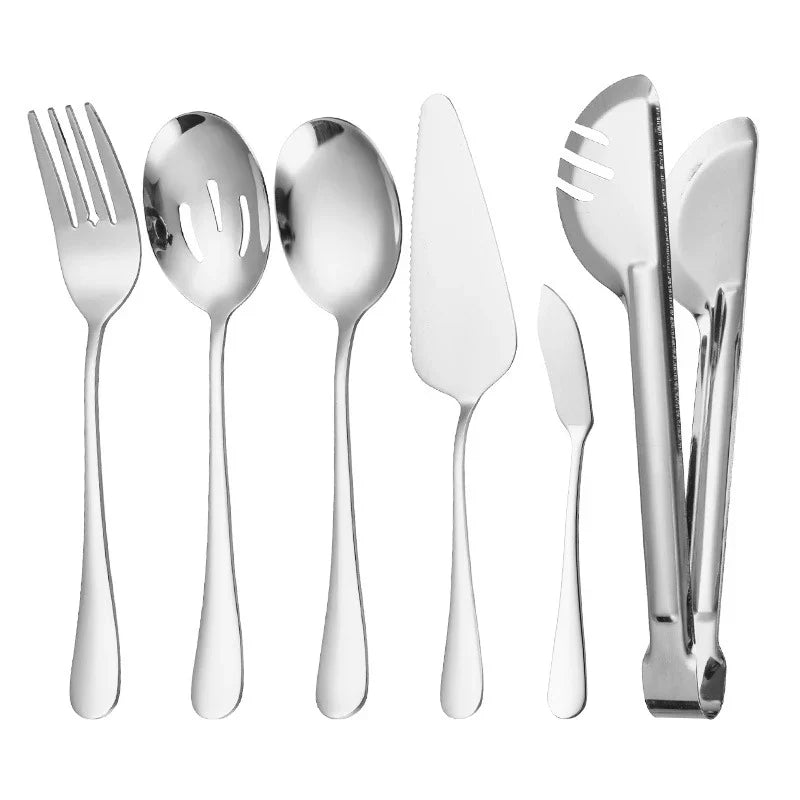 Kit Utensílios de Cozinha 6 Peças em Aço Inox Dourado e Prata