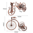 Suporte de Vinho Decorativo Metal Formato Bicicleta Design Retro Cobre